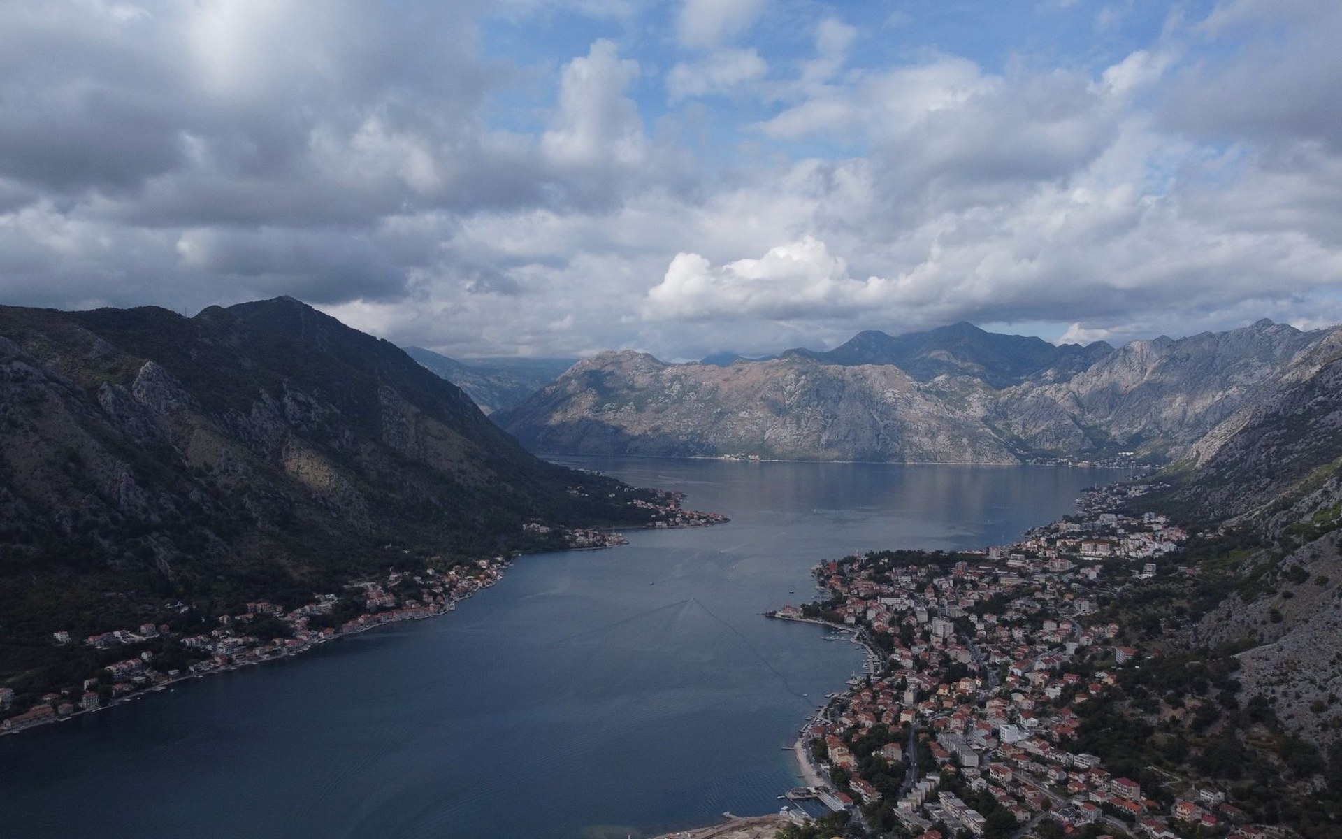 The Bay of Kotor and the historic town of Kotor, Montenegro